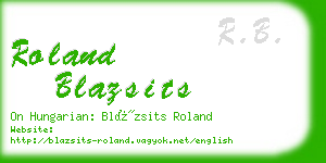 roland blazsits business card